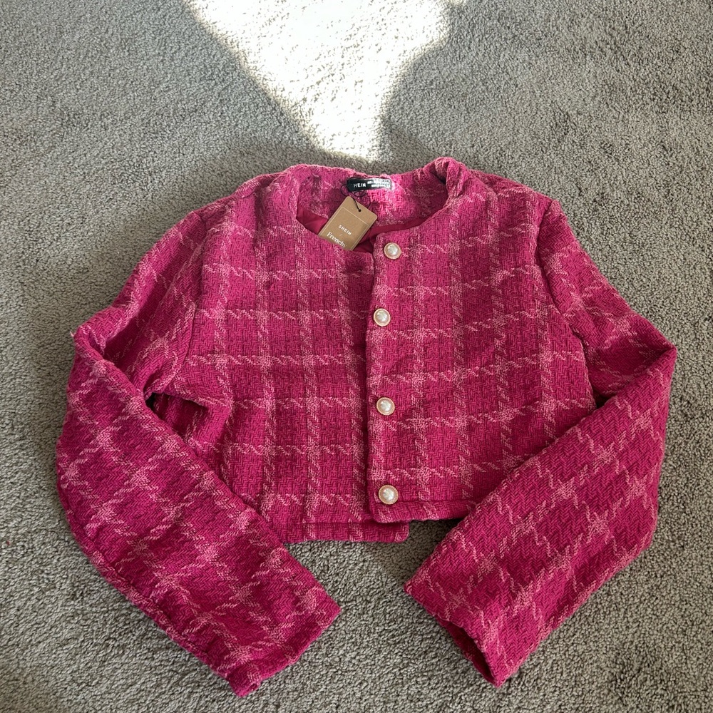 Pink Tweed Miniskirt Set